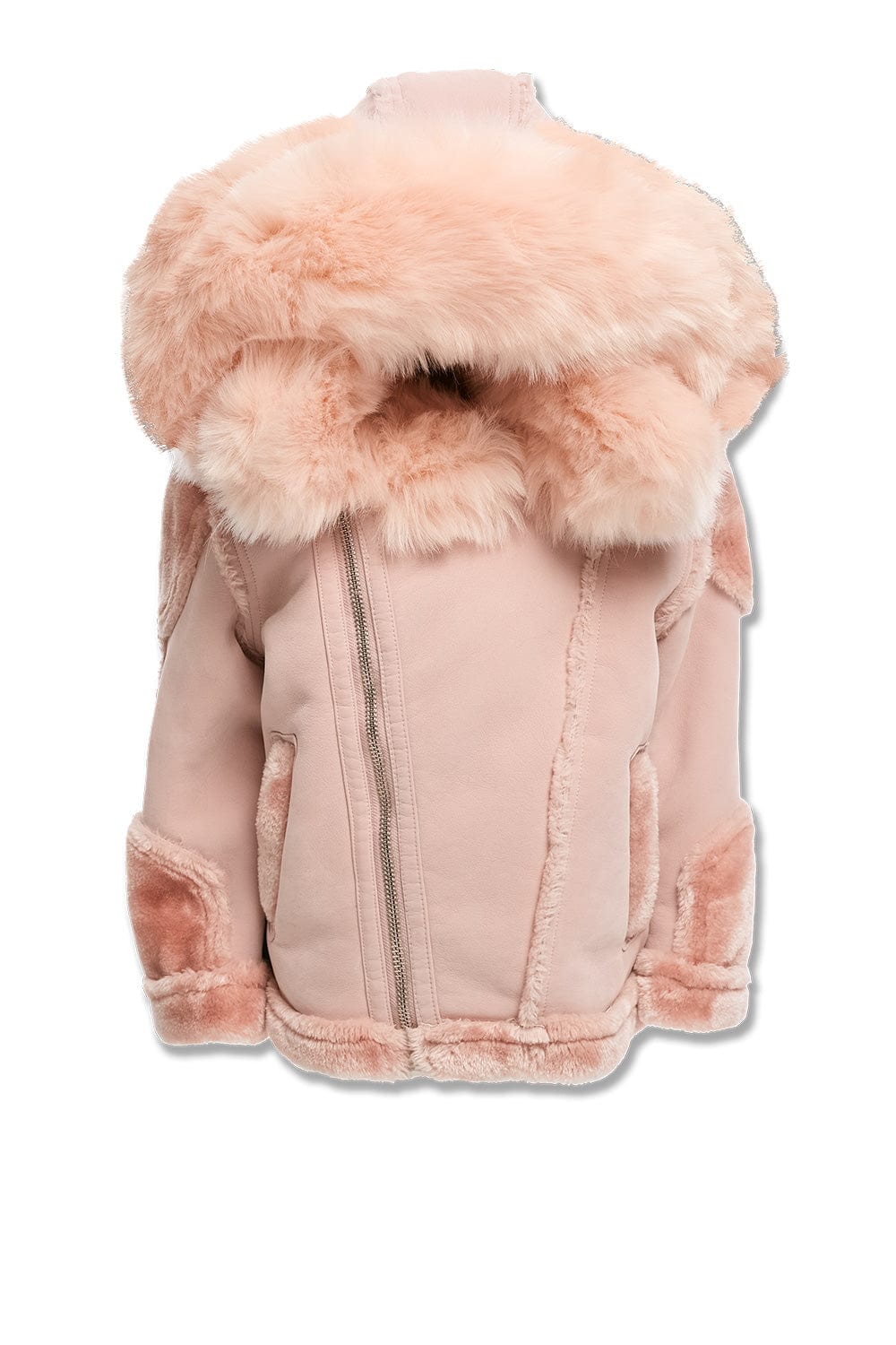 JC Kids Kids El Jefe Shearling Moto Jacket (Pink) 2 / Pink