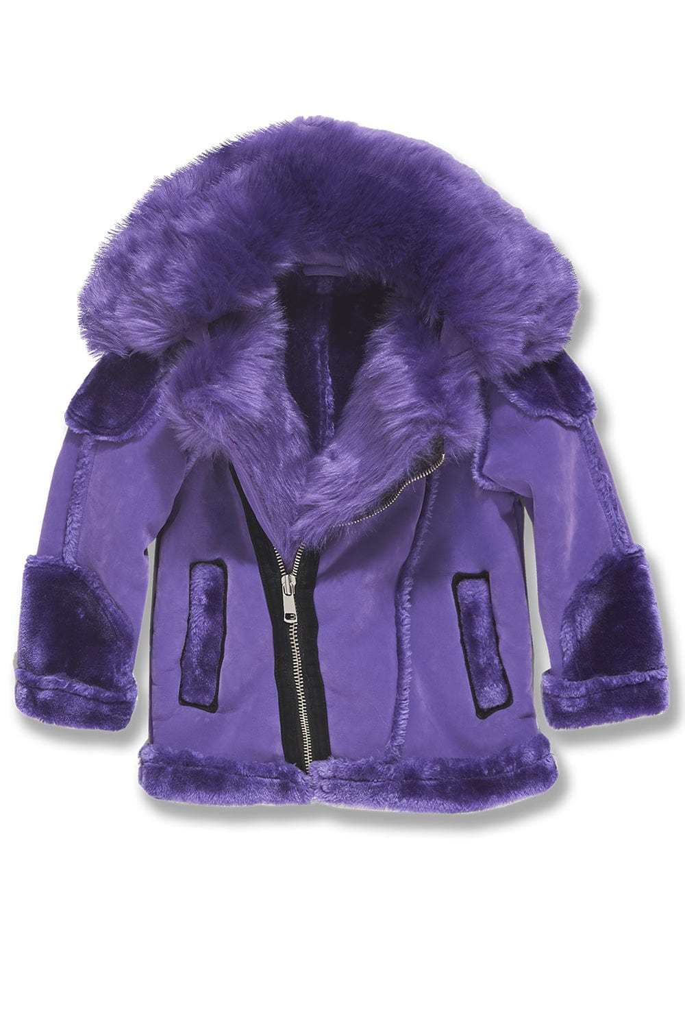 JC Kids Kids El Jefe Shearling Moto Jacket (Purple)