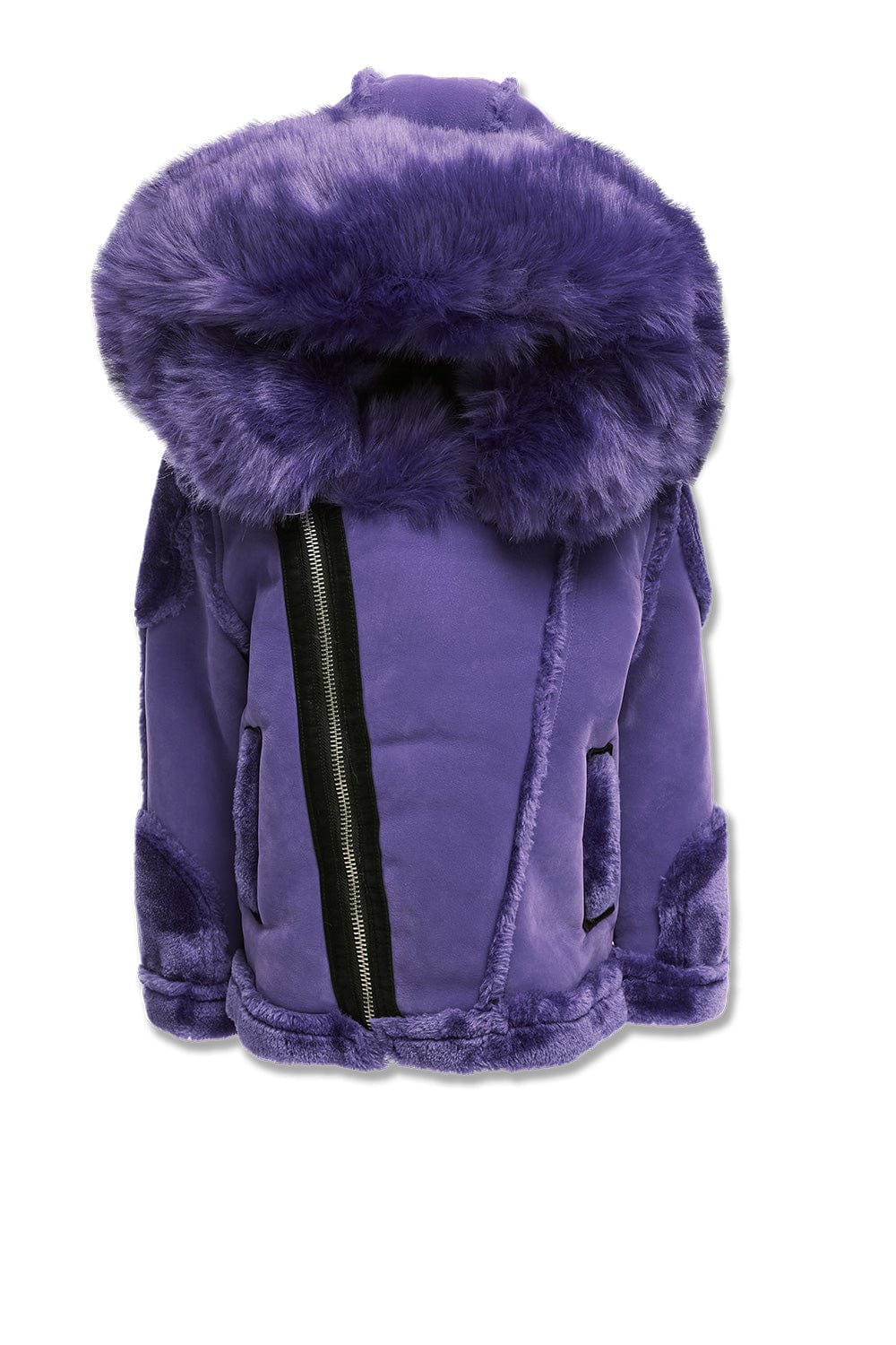 JC Kids Kids El Jefe Shearling Moto Jacket (Purple) 2 / Purple