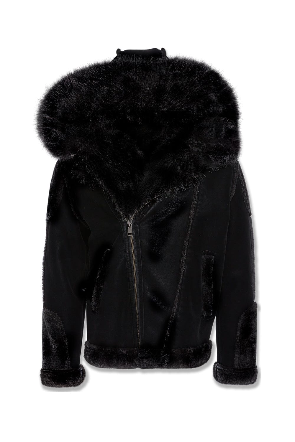 Jordan Craig El Jefe Shearling Moto Jacket (Noir) S / Noir