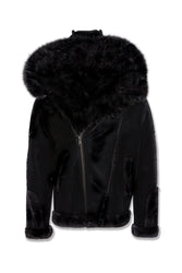 Big Men's El Jefe Shearling Moto Jacket (Noir)