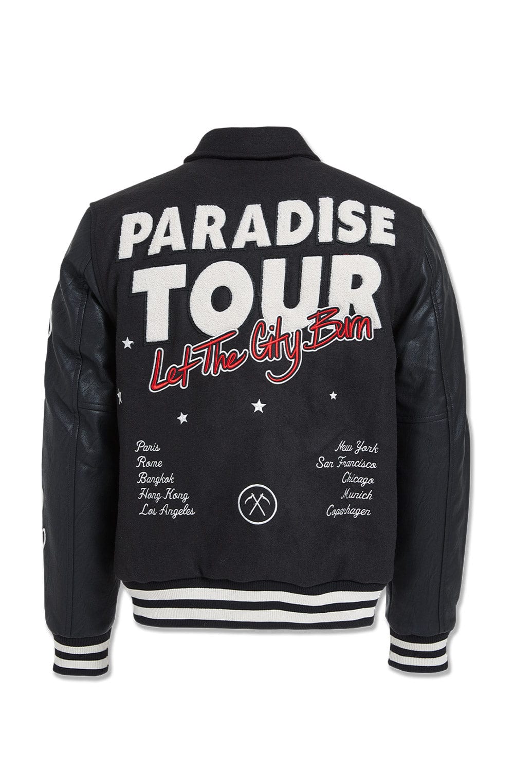 JC Big Men Big Men's Paradise Tour Varsity Jacket (Black)