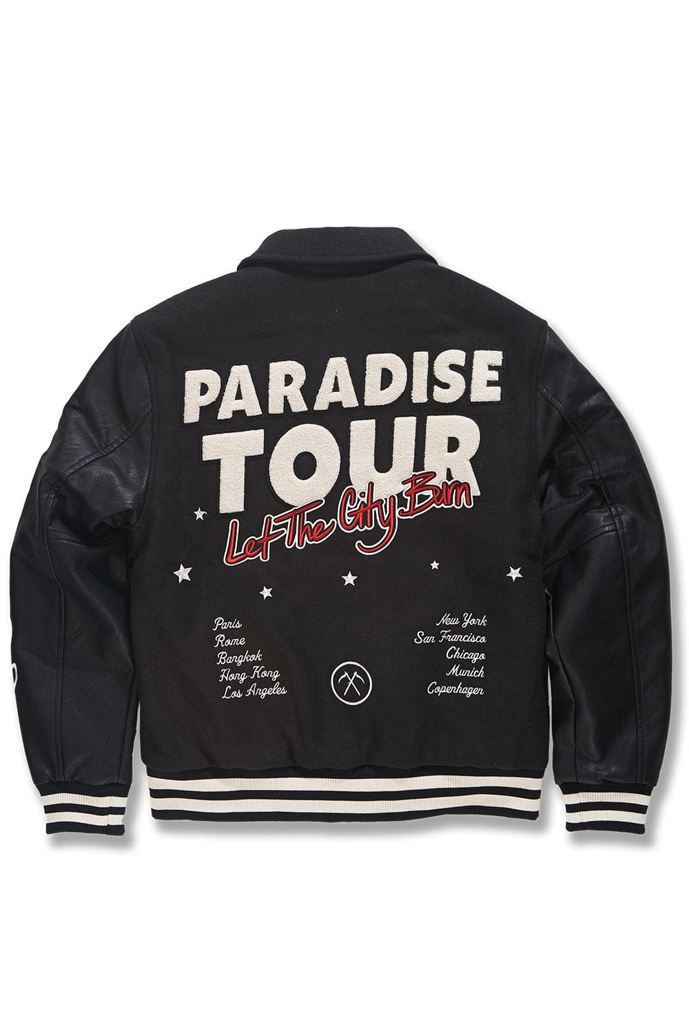 JC Big Men Big Men's Paradise Tour Varsity Jacket (Black)