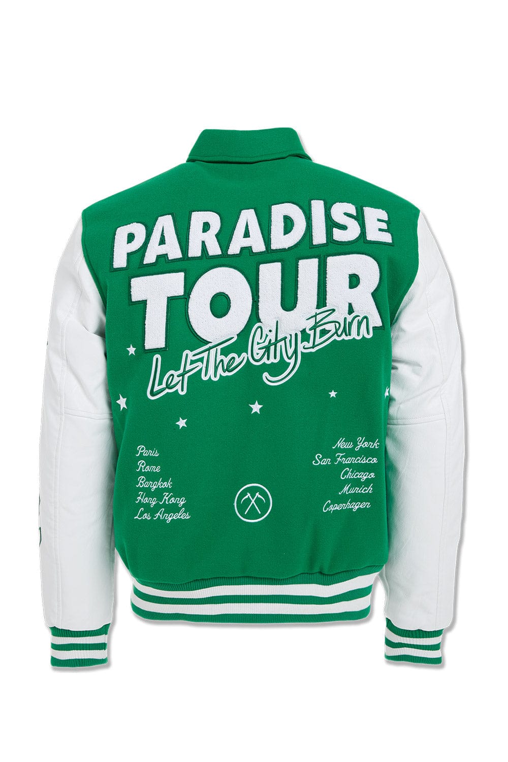 JC Big Men Big Men's Paradise Tour Varsity Jacket (Green)