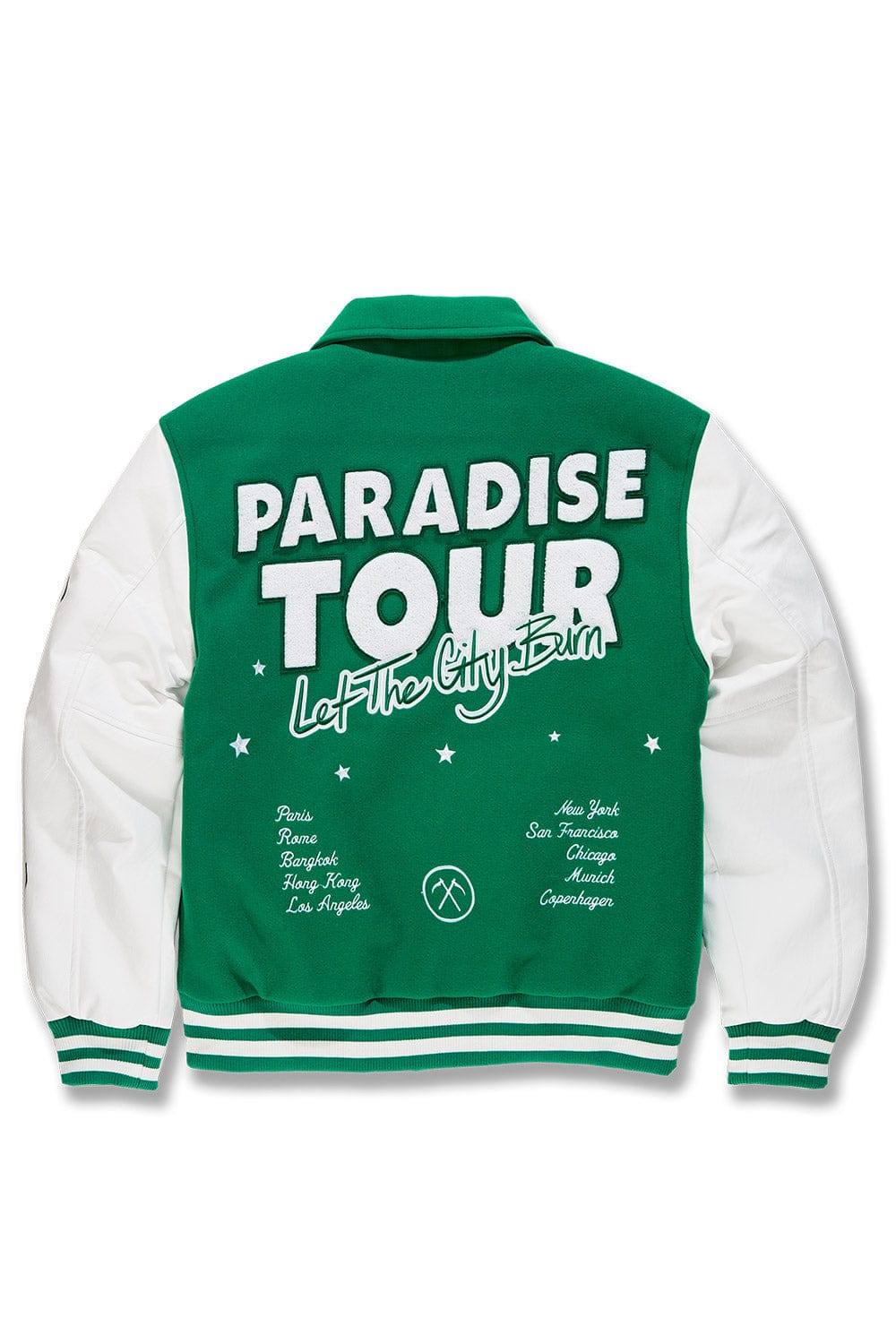 JC Big Men Big Men's Paradise Tour Varsity Jacket (Green)