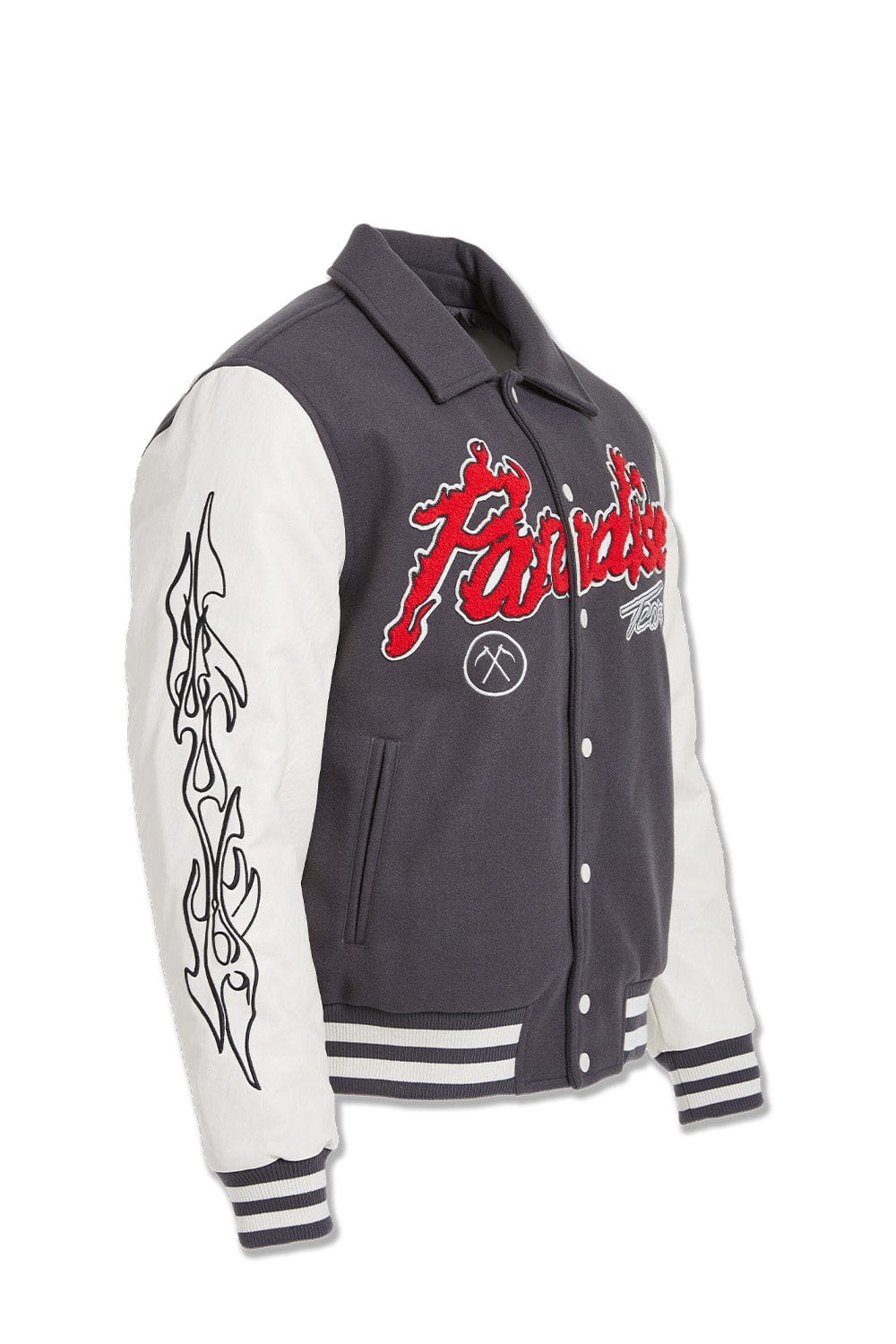 JC Big Men Big Men's Paradise Tour Varsity Jacket (Off Black)