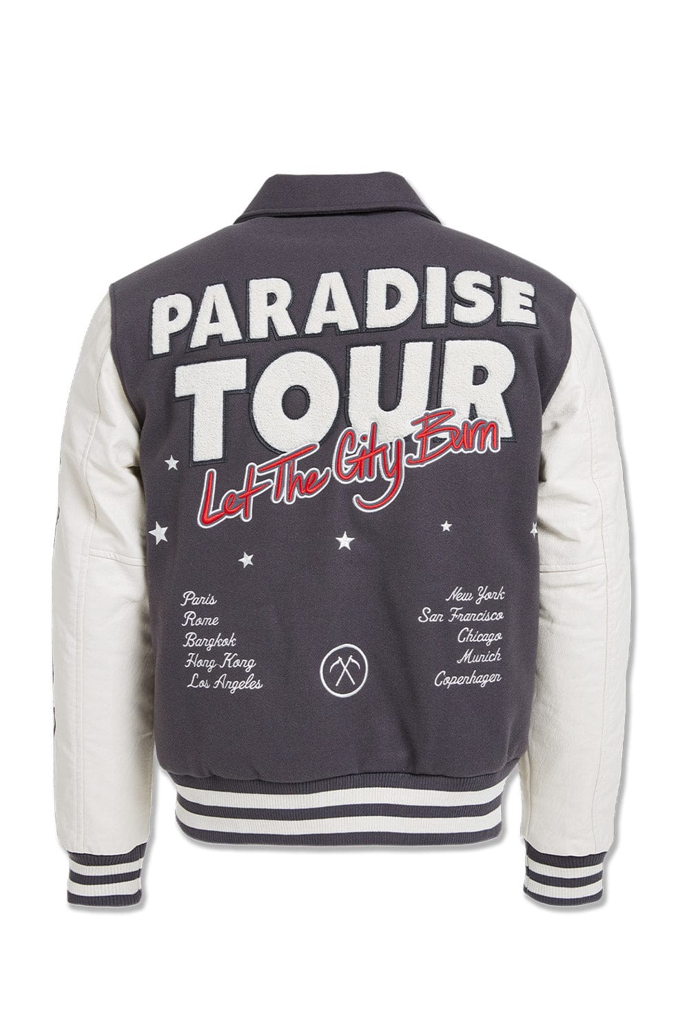 JC Big Men Big Men's Paradise Tour Varsity Jacket (Off Black)