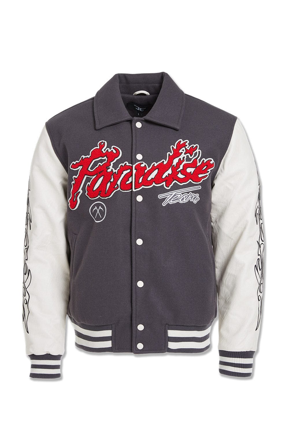 JC Big Men Big Men's Paradise Tour Varsity Jacket (Off Black) 4XL / Off Black