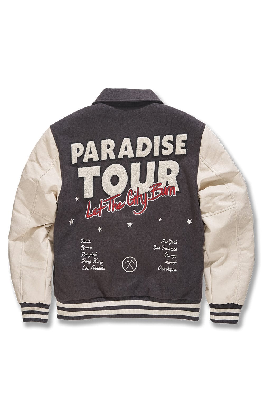 JC Big Men Big Men's Paradise Tour Varsity Jacket (Off Black)