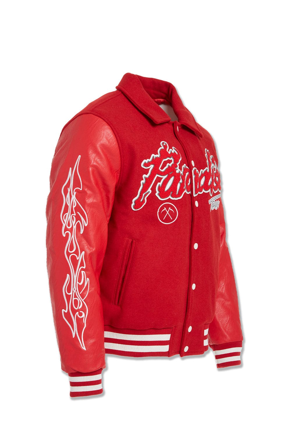 JC Big Men Big Men's Paradise Tour Varsity Jacket (Red)