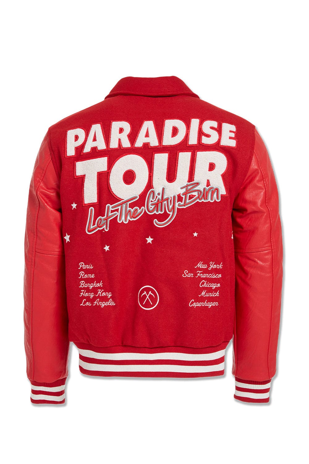 JC Big Men Big Men's Paradise Tour Varsity Jacket (Red)