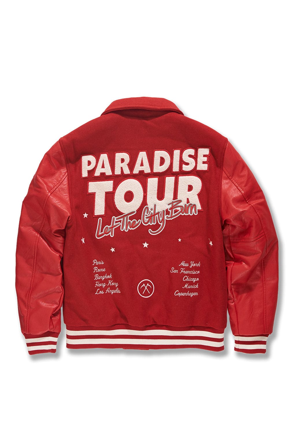 JC Big Men Big Men's Paradise Tour Varsity Jacket (Red)