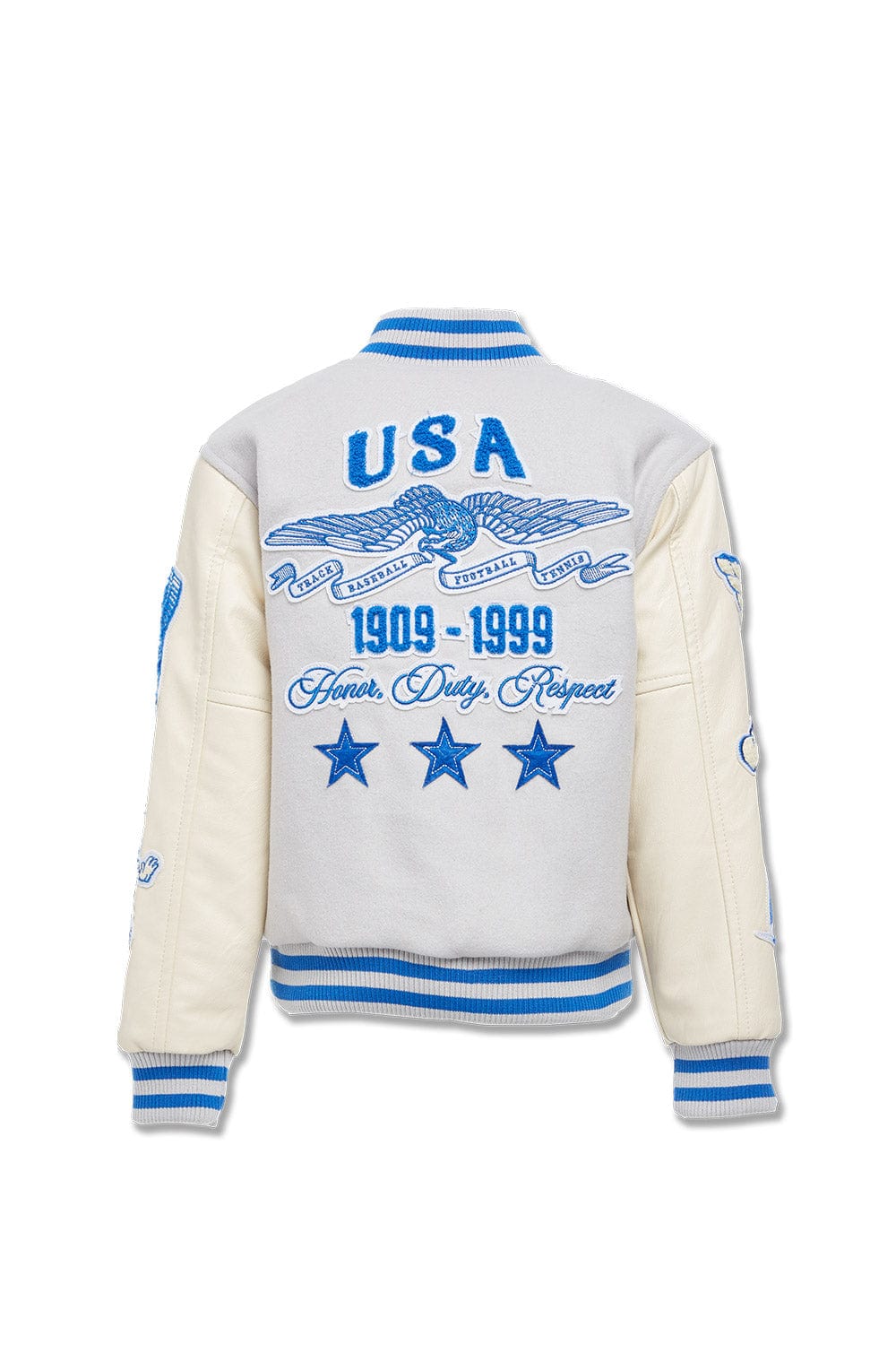 JC Kids Kids All American Varsity Jacket (Stone)