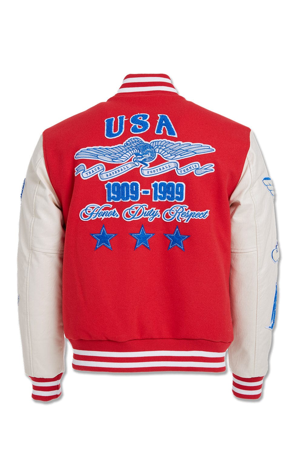 JC Big Men Big Men's All American Varsity Jacket (Red)