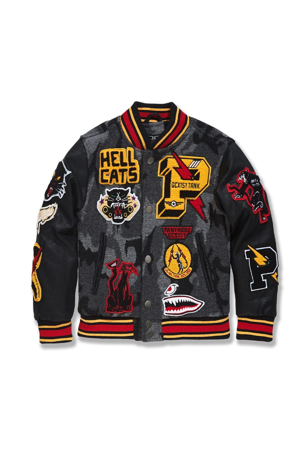 JC Kids Kids Hellcat Varsity Jacket (Black Camo) 2 / Black Camo