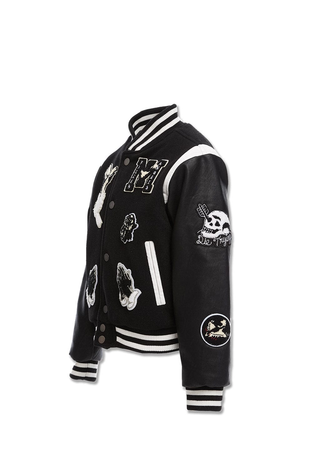 JC Kids Kids Fallen Angels Varsity Jacket (Black)