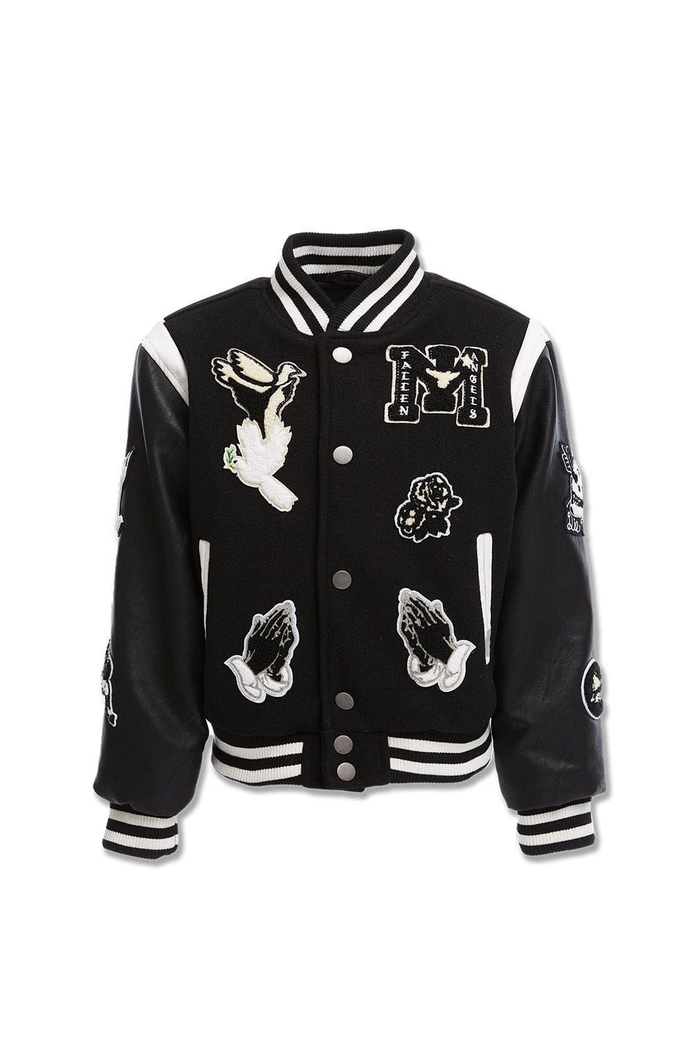 JC Kids Kids Fallen Angels Varsity Jacket (Black) 2 / Black