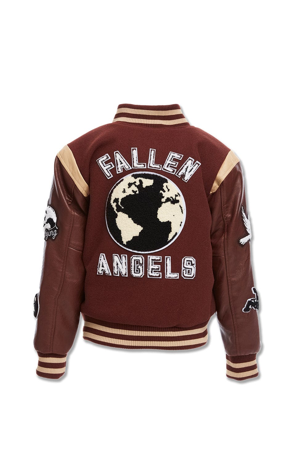 JC Kids Kids Fallen Angels Varsity Jacket (Chocolate)