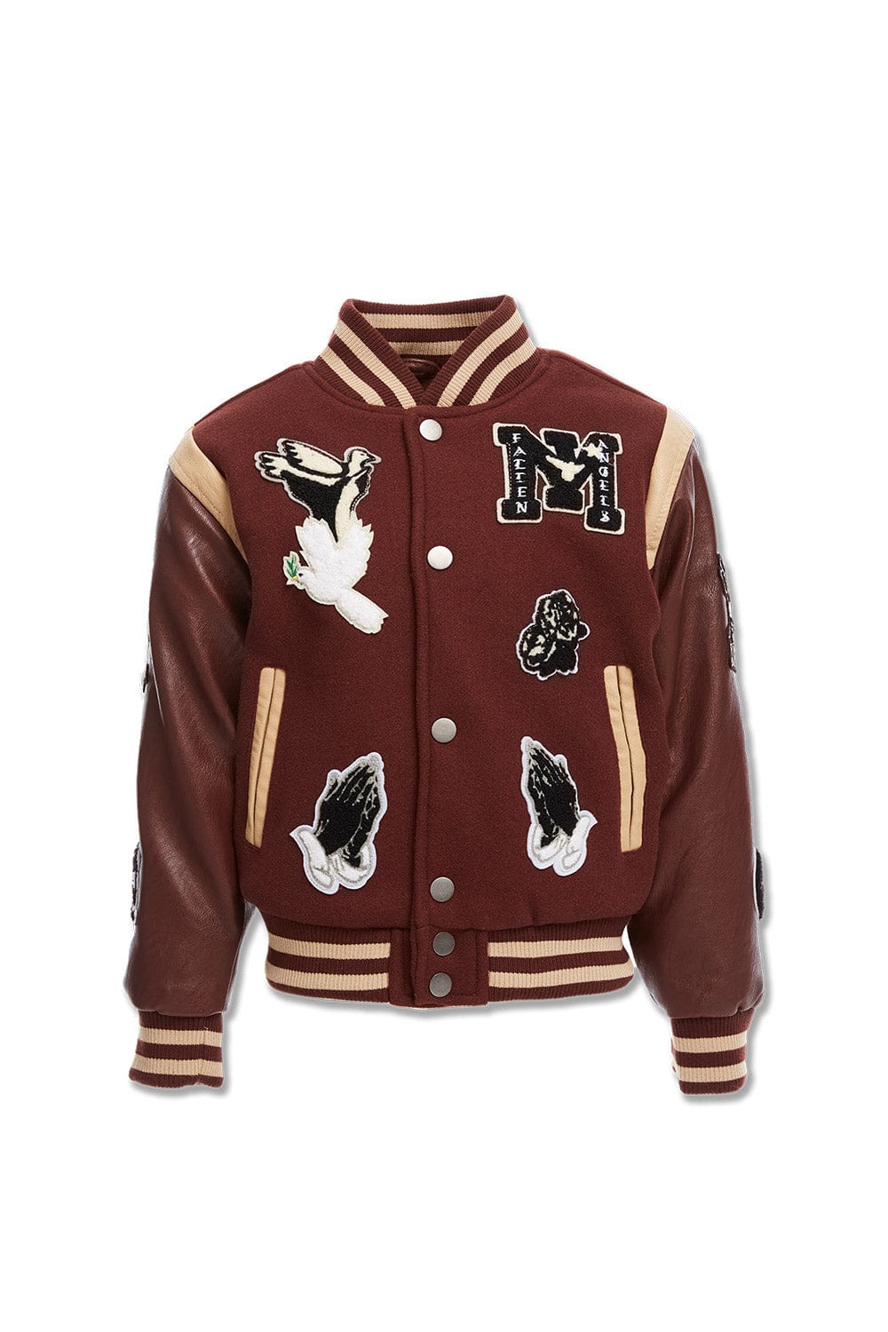 JC Kids Kids Fallen Angels Varsity Jacket (Chocolate) 2 / Chocolate