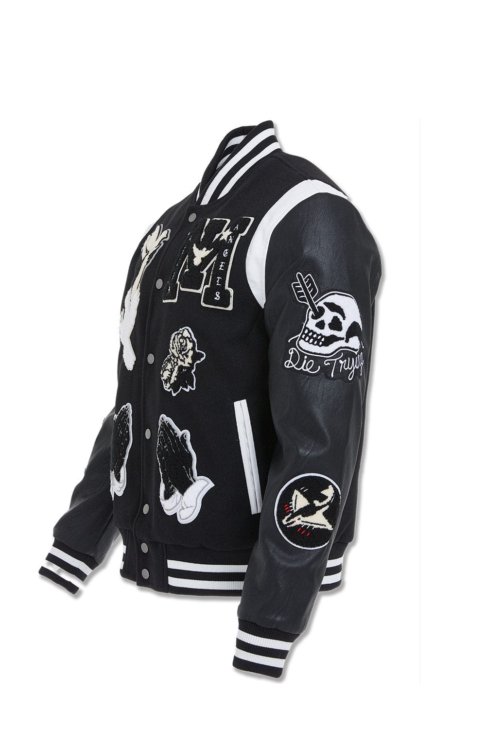 JC Big Men Big Men's Fallen Angels Varsity Jacket (Black)