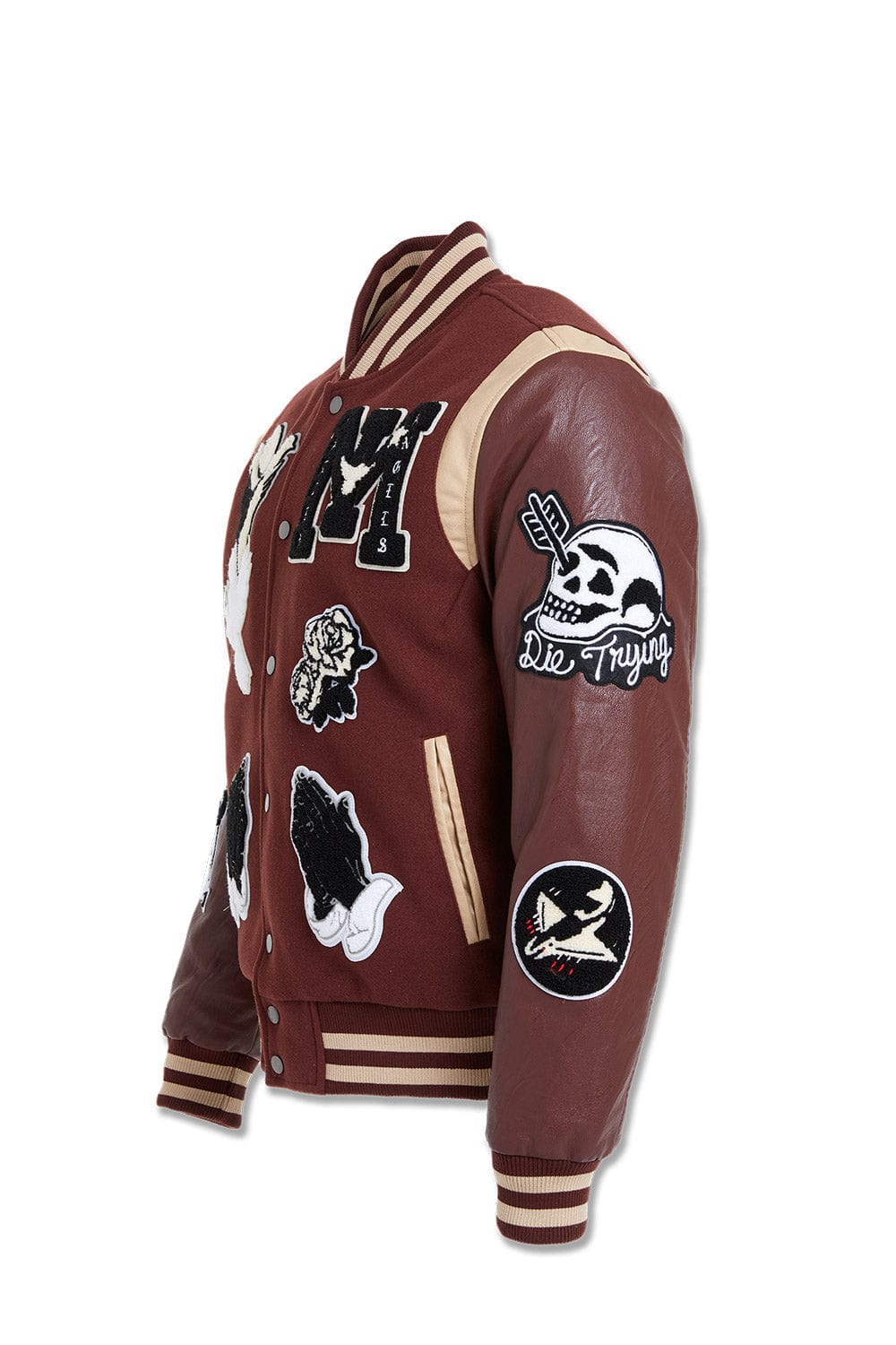 JC Big Men Big Men's Fallen Angels Varsity Jacket (Chocolate)