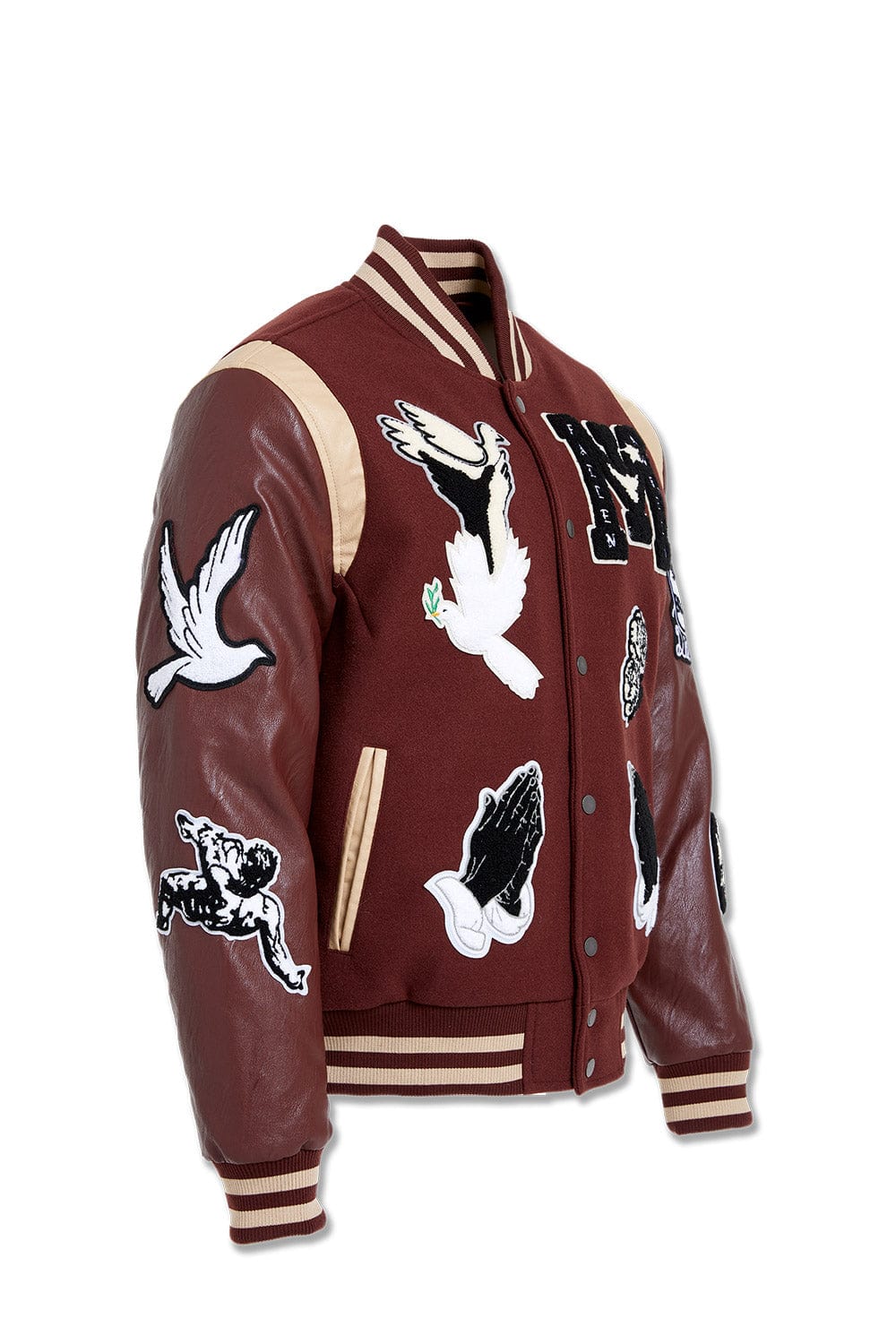 JC Big Men Big Men's Fallen Angels Varsity Jacket (Chocolate)