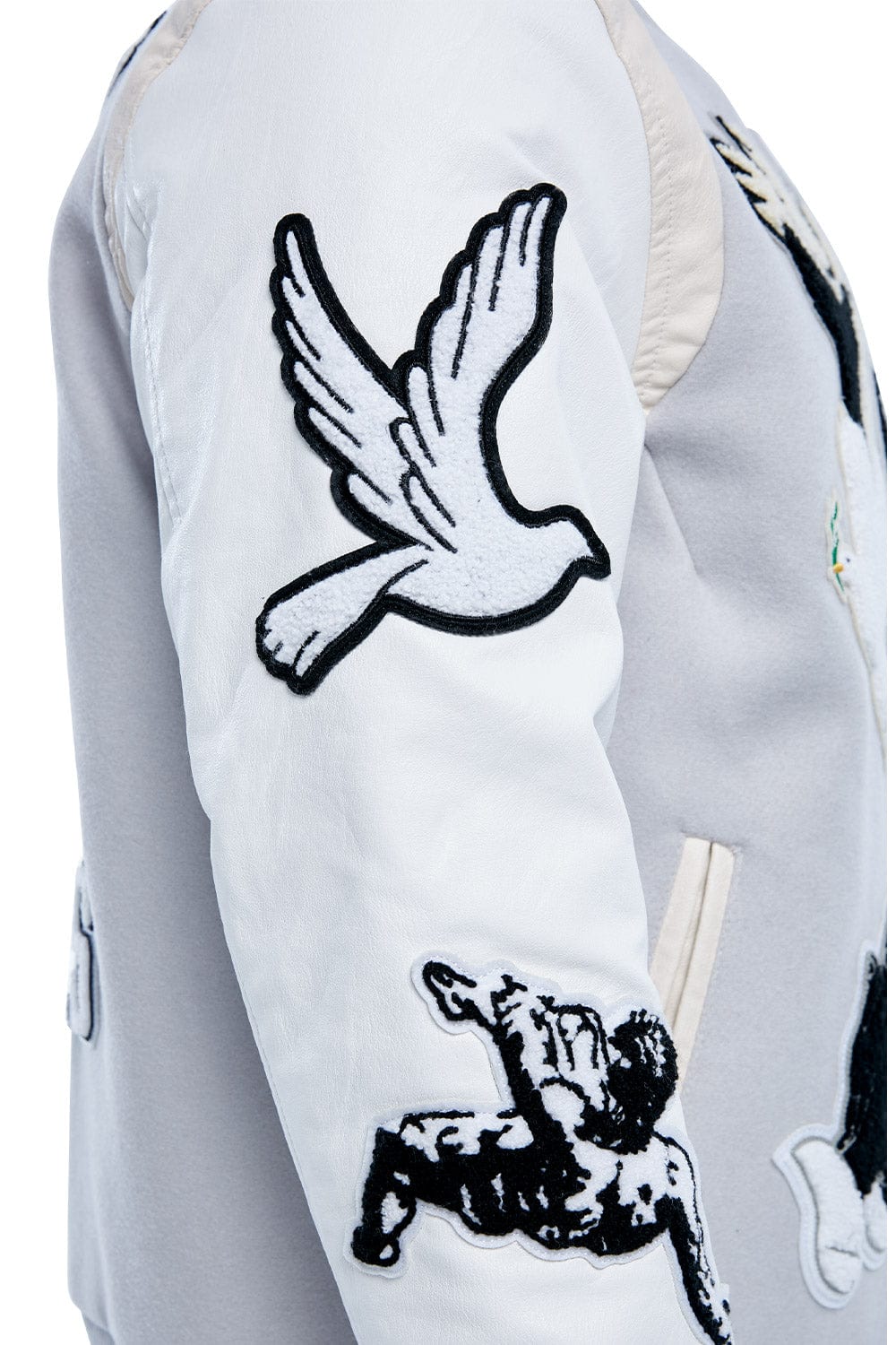 Jordan Craig Fallen Angels Varsity Jacket (Light Grey)