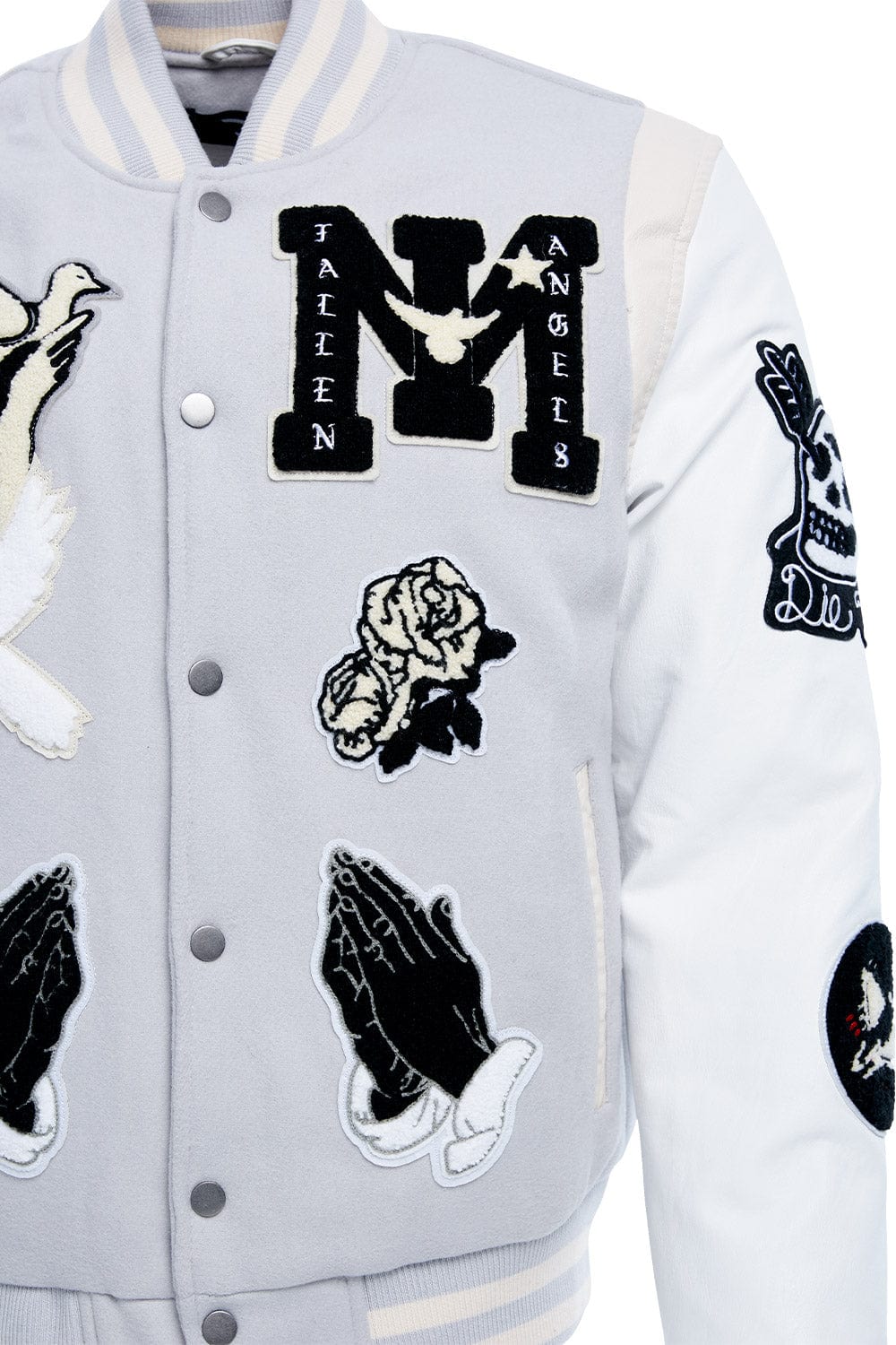 Jordan Craig Fallen Angels Varsity Jacket (Light Grey)