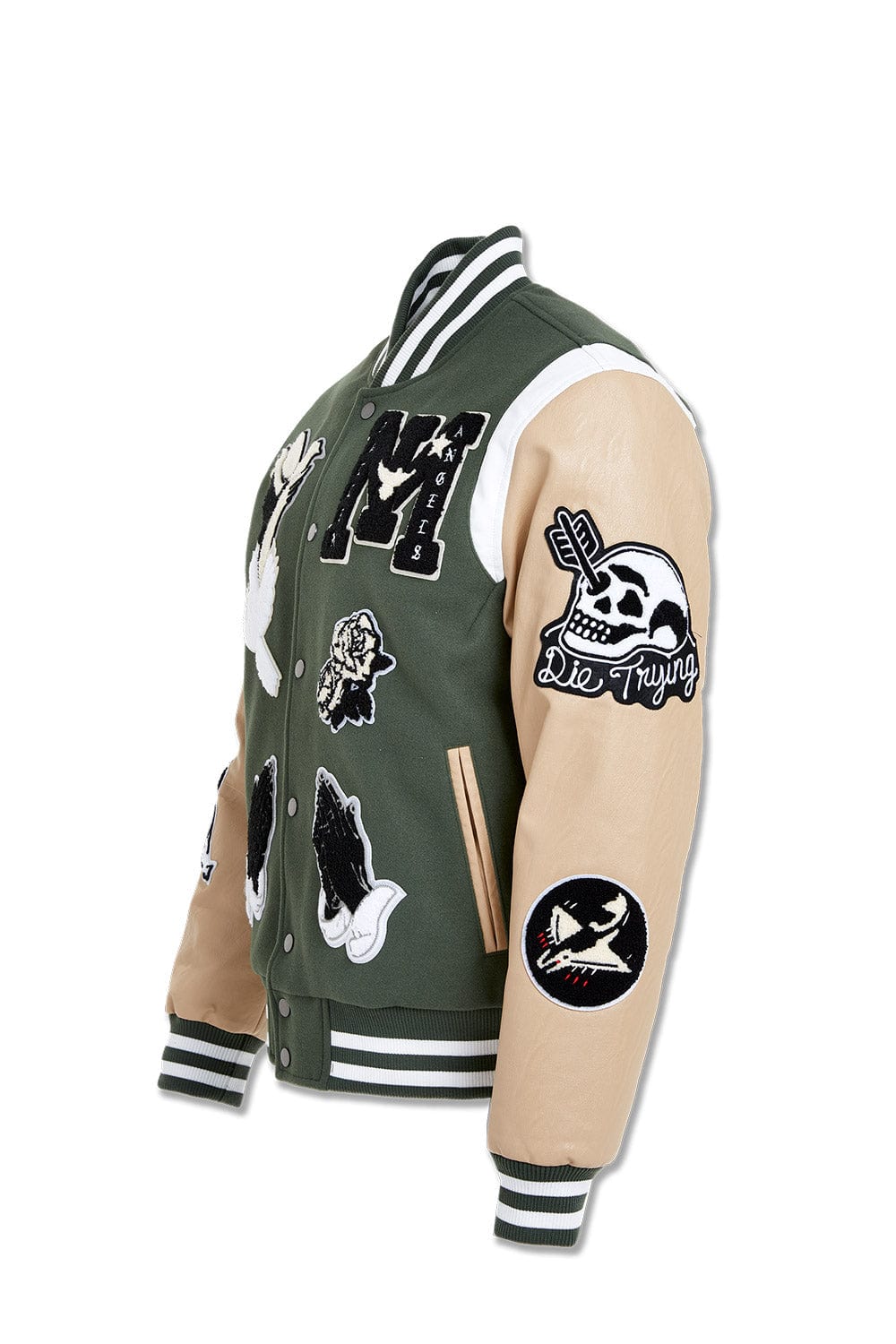 JC Big Men Big Men's Fallen Angels Varsity Jacket (Pine)