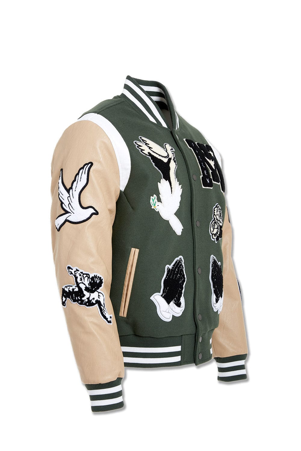 JC Big Men Big Men's Fallen Angels Varsity Jacket (Pine)