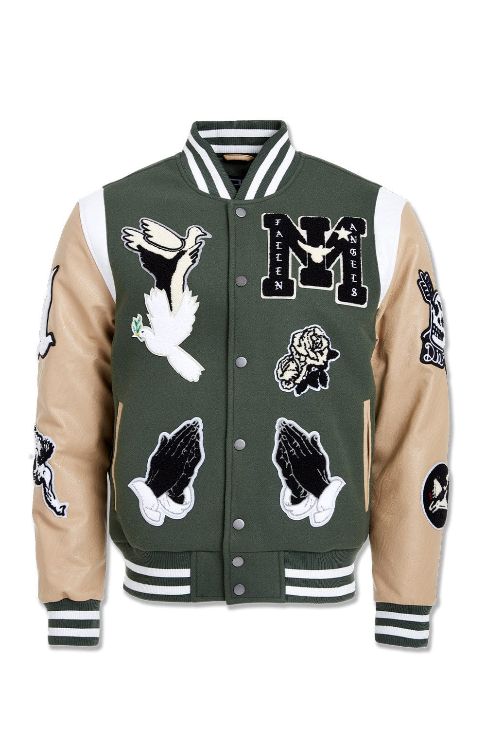 JC Big Men Big Men's Fallen Angels Varsity Jacket (Pine) 4XL / Pine