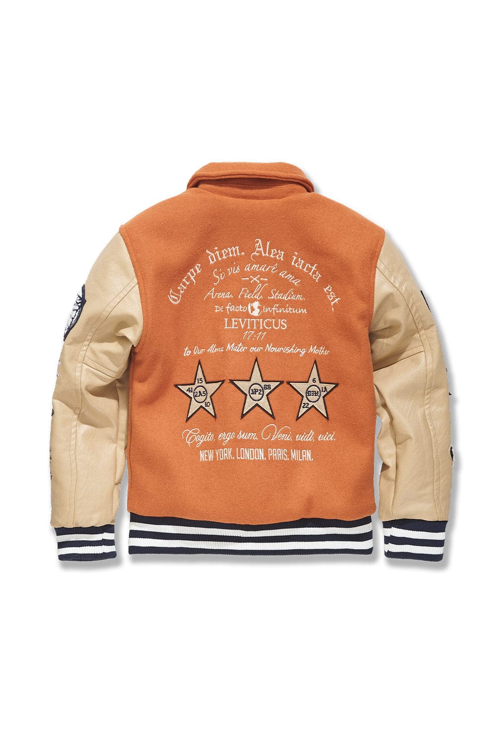 JC Kids Kids Carpe Diem Varsity Jacket (Burnt Orange)