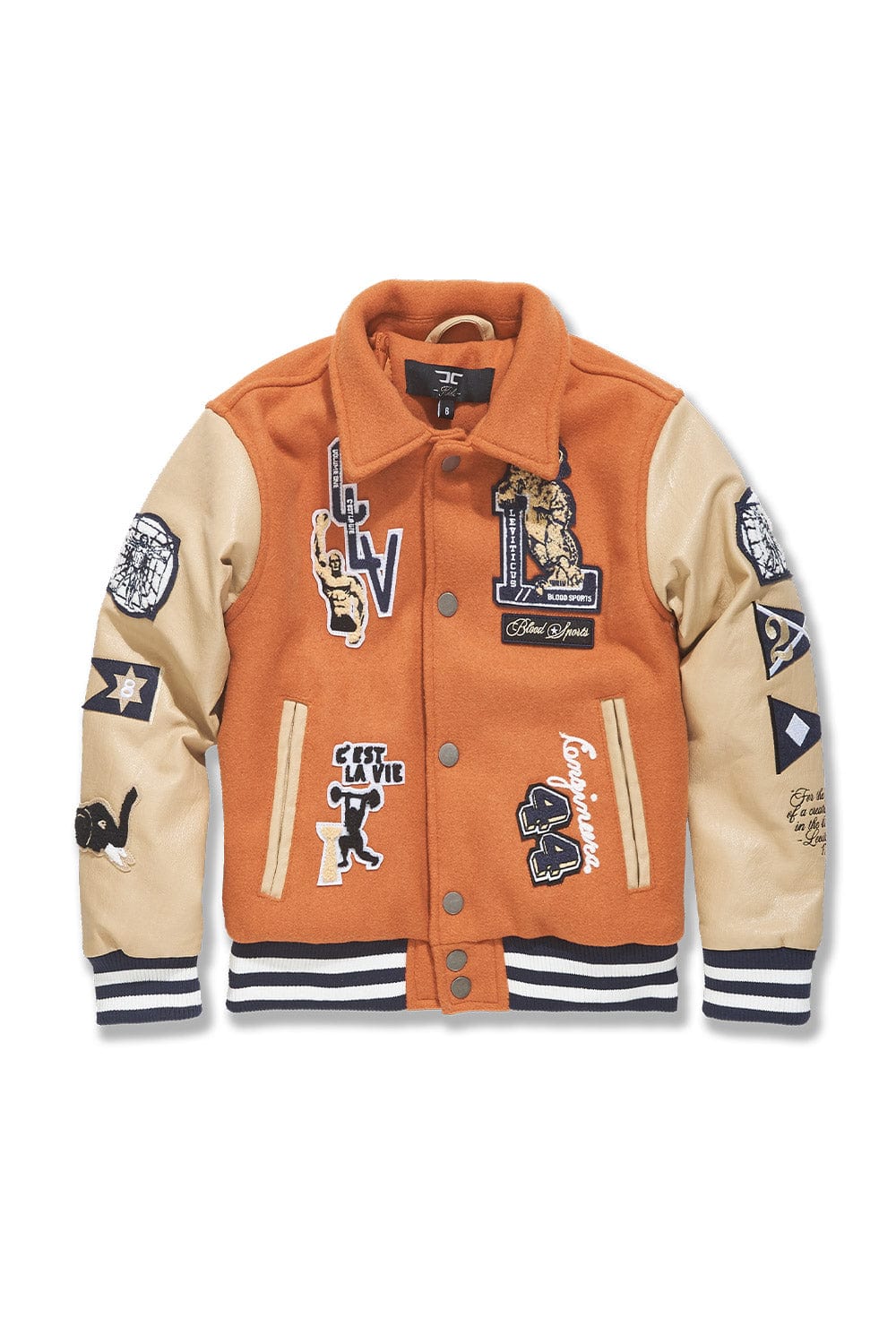 JC Kids Kids Carpe Diem Varsity Jacket (Burnt Orange)