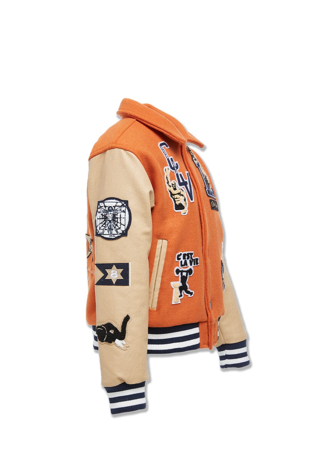 JC Kids Kids Carpe Diem Varsity Jacket (Burnt Orange)