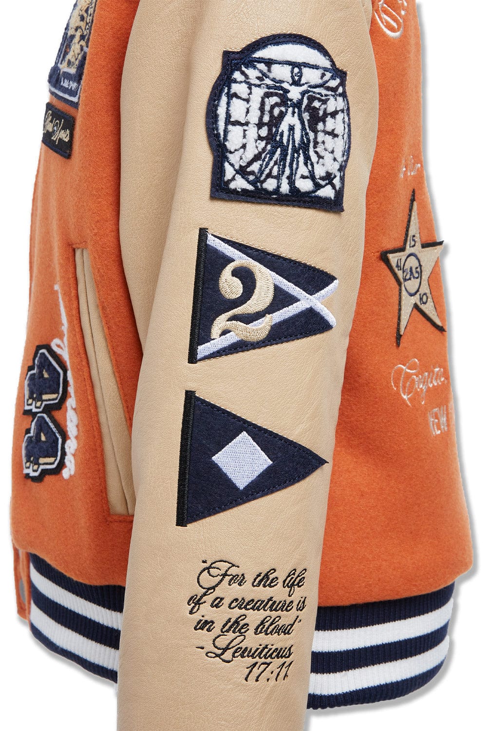 JC Kids Kids Carpe Diem Varsity Jacket (Burnt Orange)