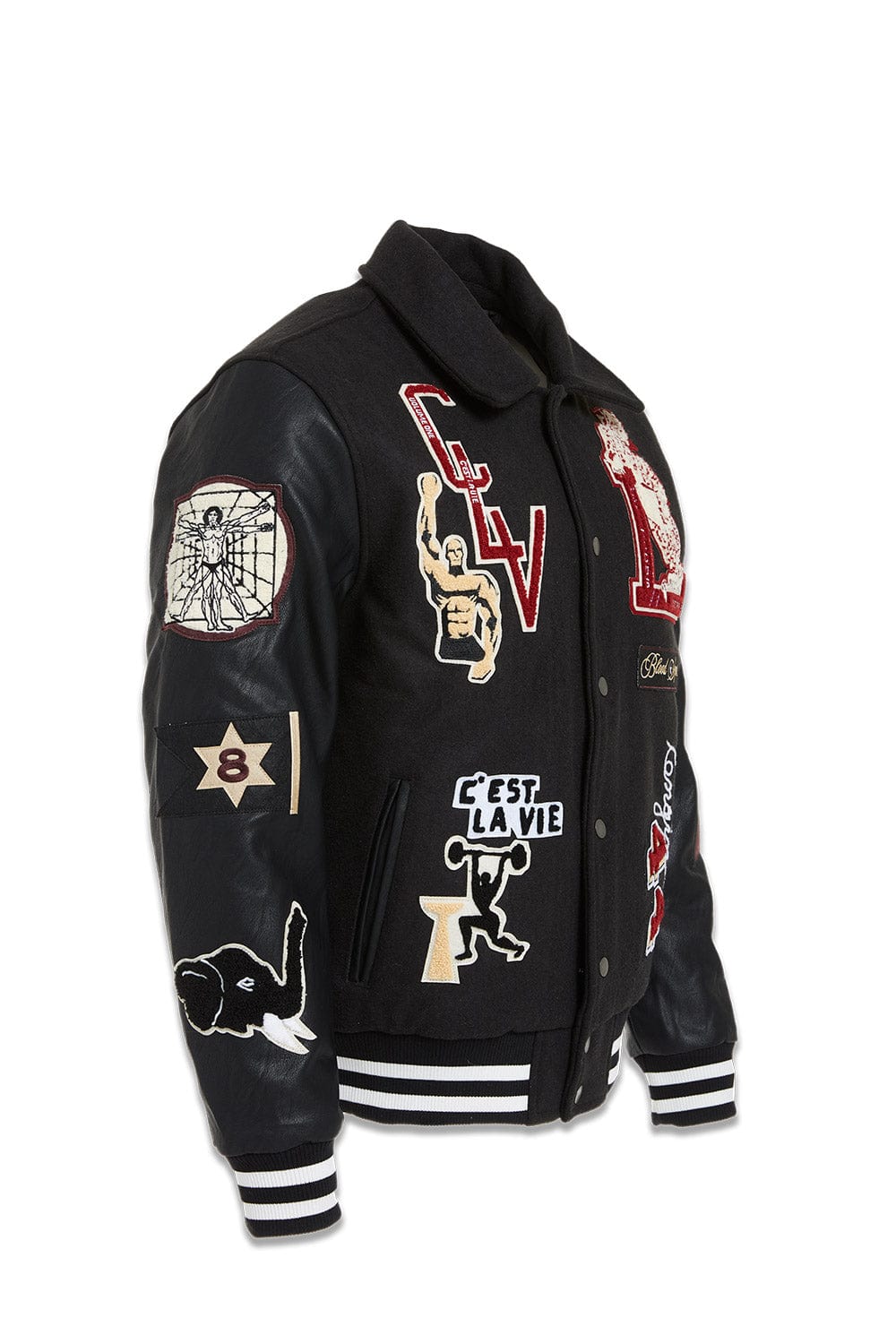 JC Big Men Big Men's Carpe Diem Varsity Jacket (Black)