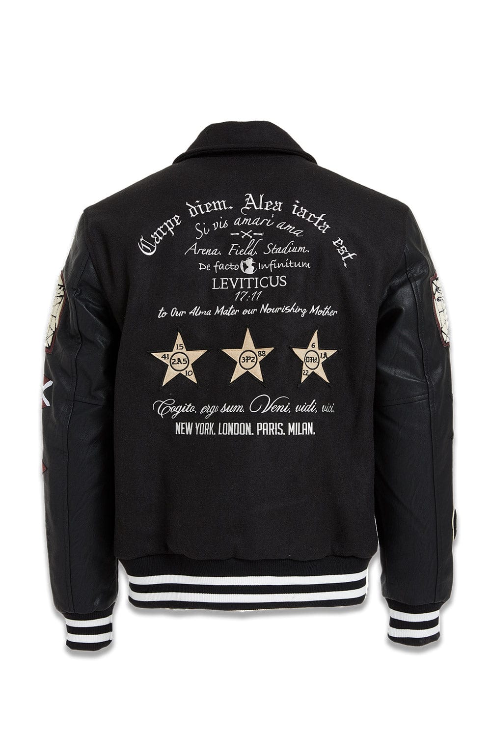 JC Big Men Big Men's Carpe Diem Varsity Jacket (Black)