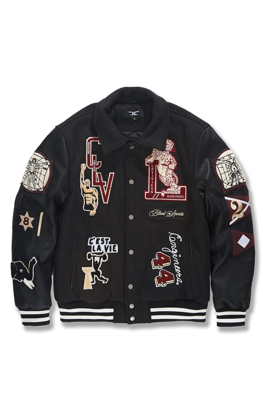 JC Big Men Big Men's Carpe Diem Varsity Jacket (Black)