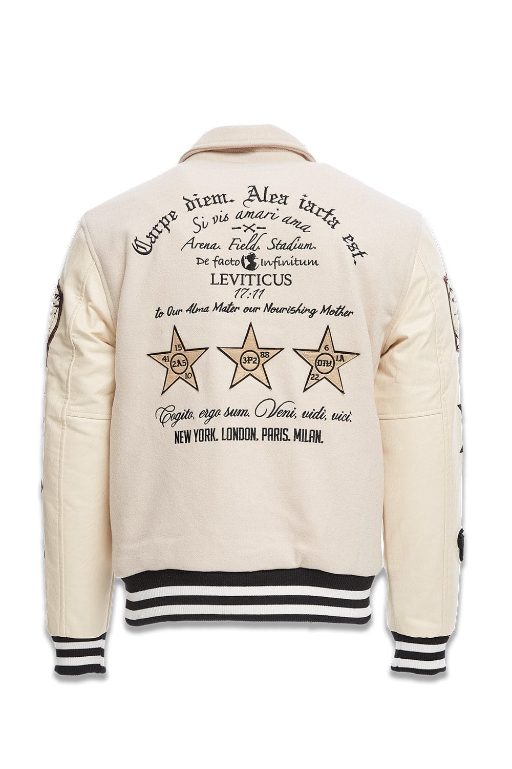 JC Big Men Big Men's Carpe Diem Varsity Jacket (Bone)