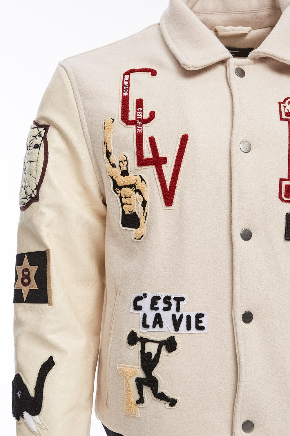 Jordan Craig Carpe Diem Varsity Jacket (Bone)