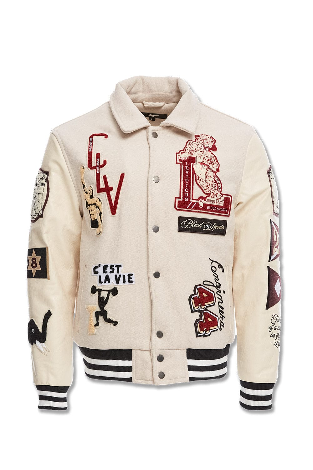 JC Big Men Big Men's Carpe Diem Varsity Jacket (Bone) 4XL / Bone