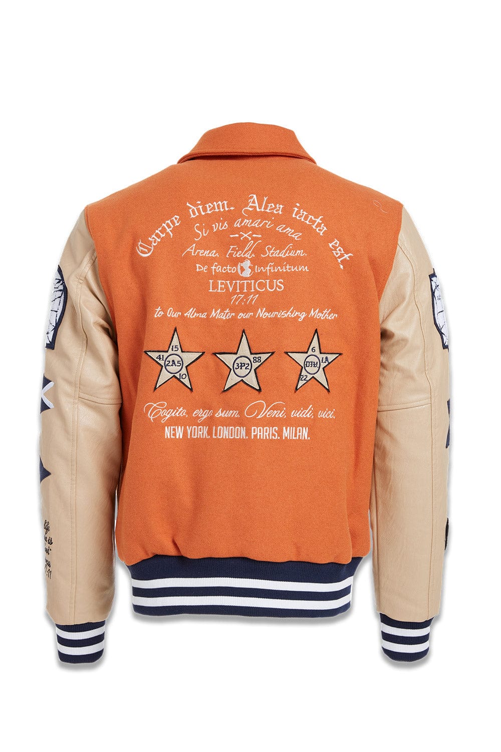 JC Big Men Big Men's Carpe Diem Varsity Jacket (Burnt Orange)