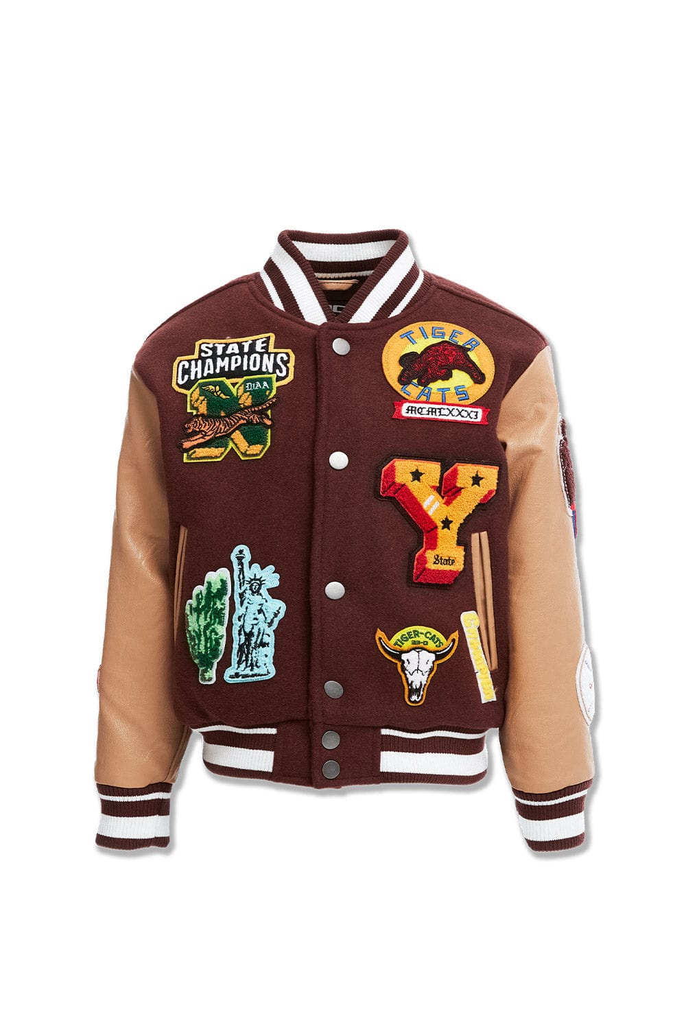 JC Kids Kids Empire City Varsity Jacket (Ruby) 2 / Ruby