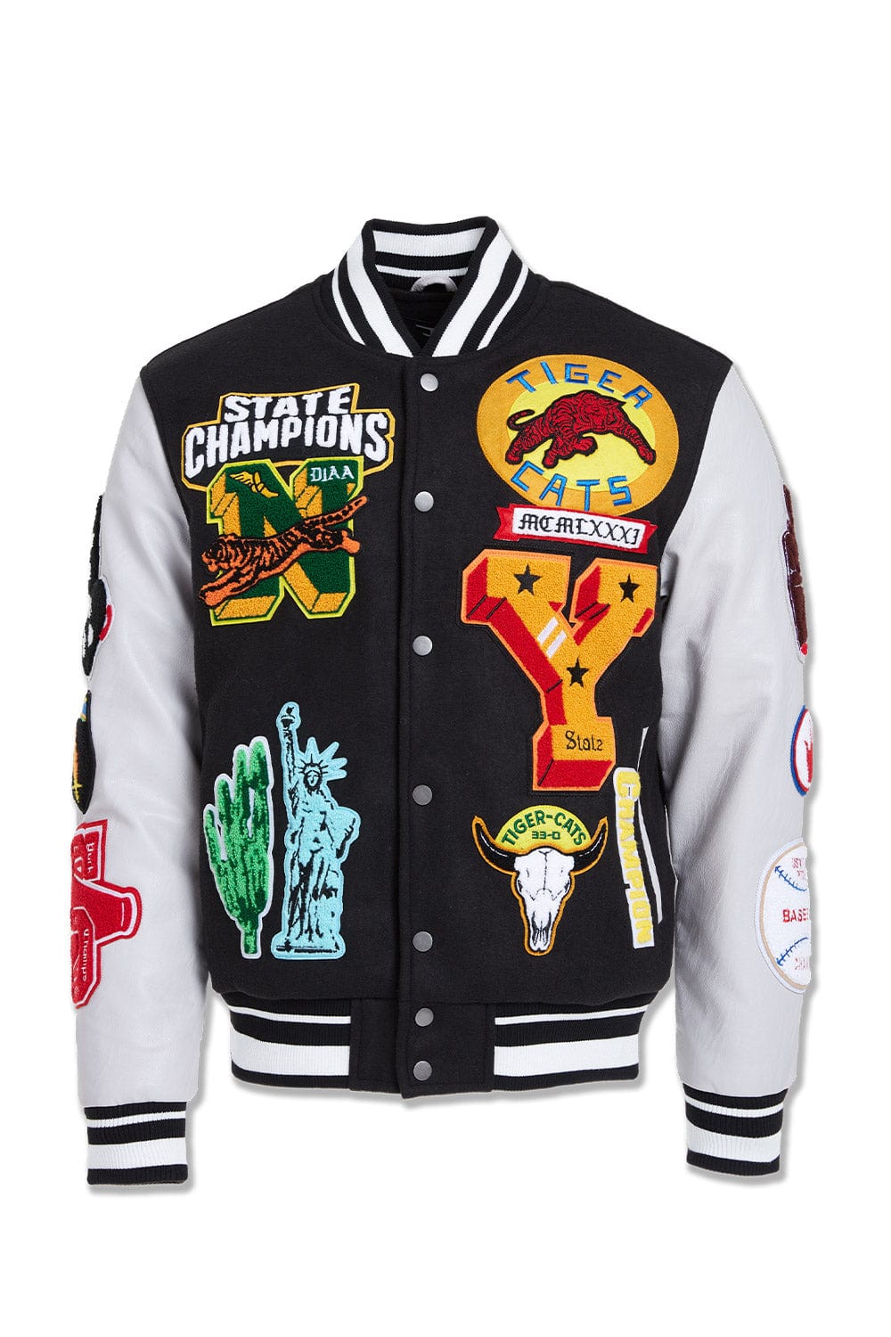 Jordan Craig Empire City Varsity Jacket (Black) S / Black