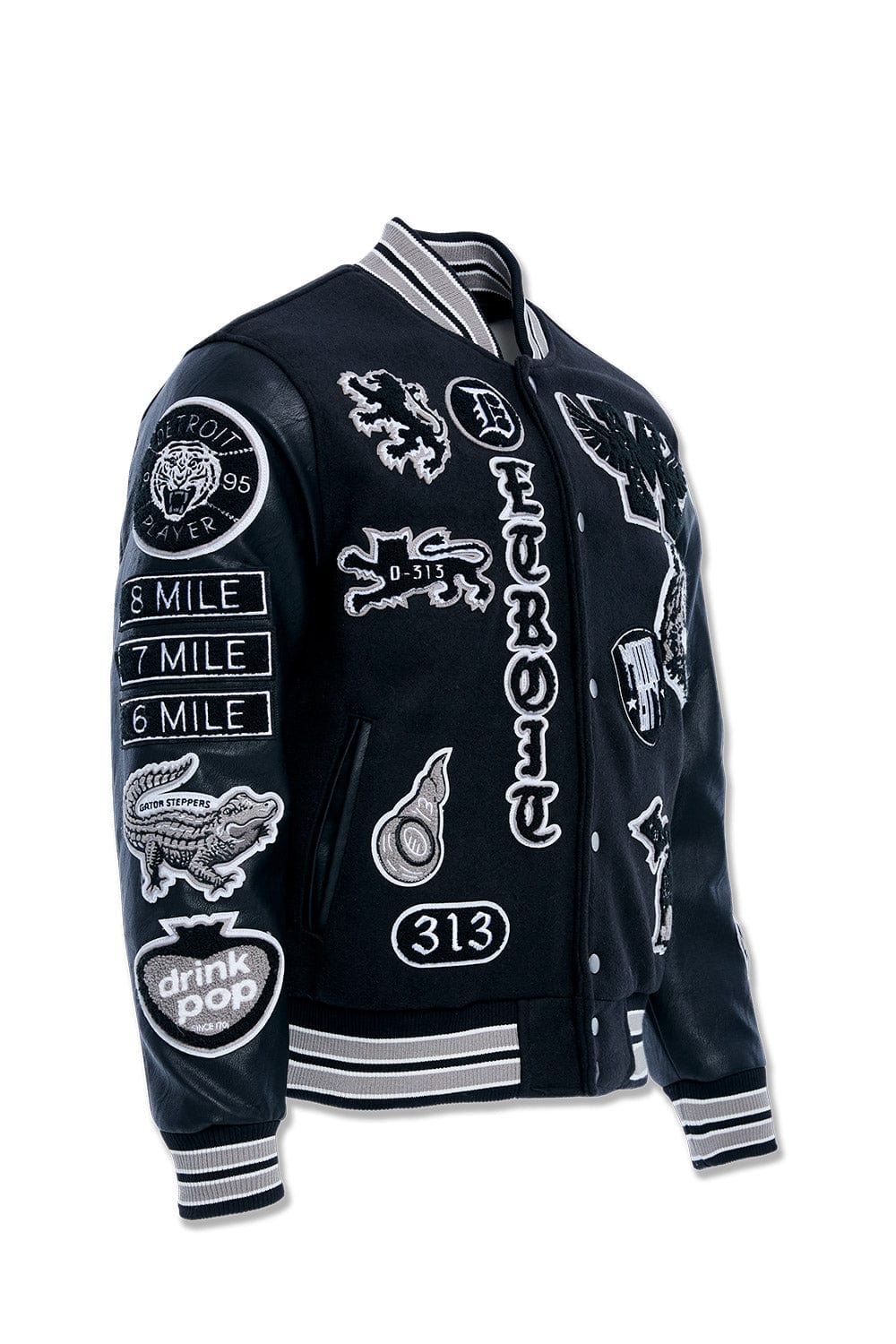 JC Big Men Big Men's Motown Varsity Jacket (Black Shadow)