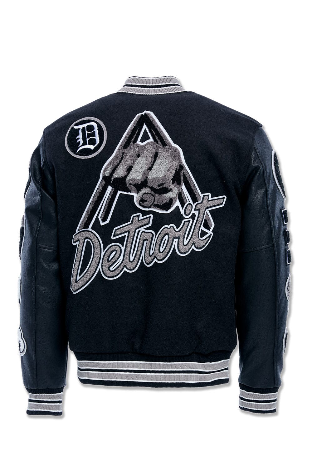 JC Big Men Big Men's Motown Varsity Jacket (Black Shadow)