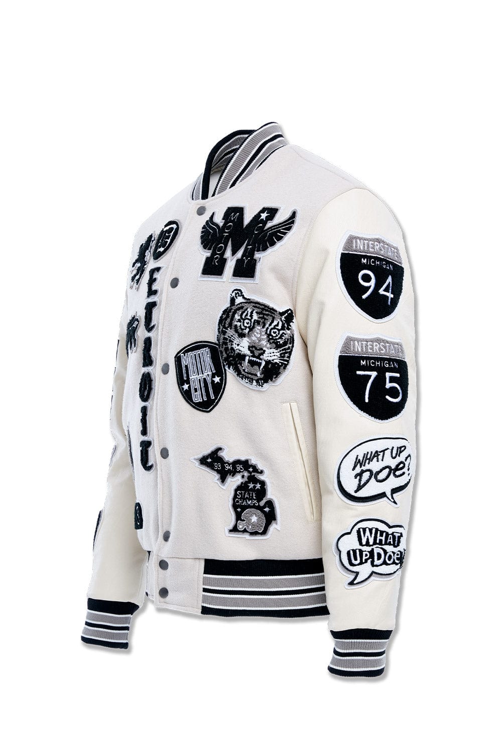 Jordan Craig Motown Varsity Jacket (Cream)