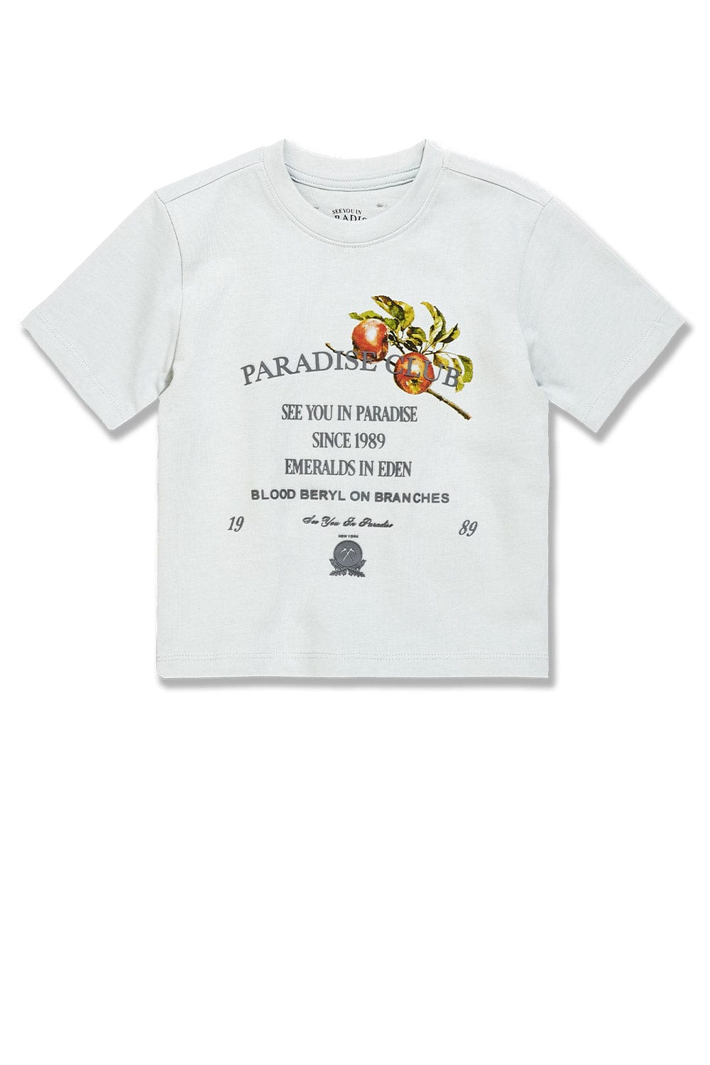 JC Kids Kids Paradise Club Cropped Boxy T-Shirt Light Grey / 2