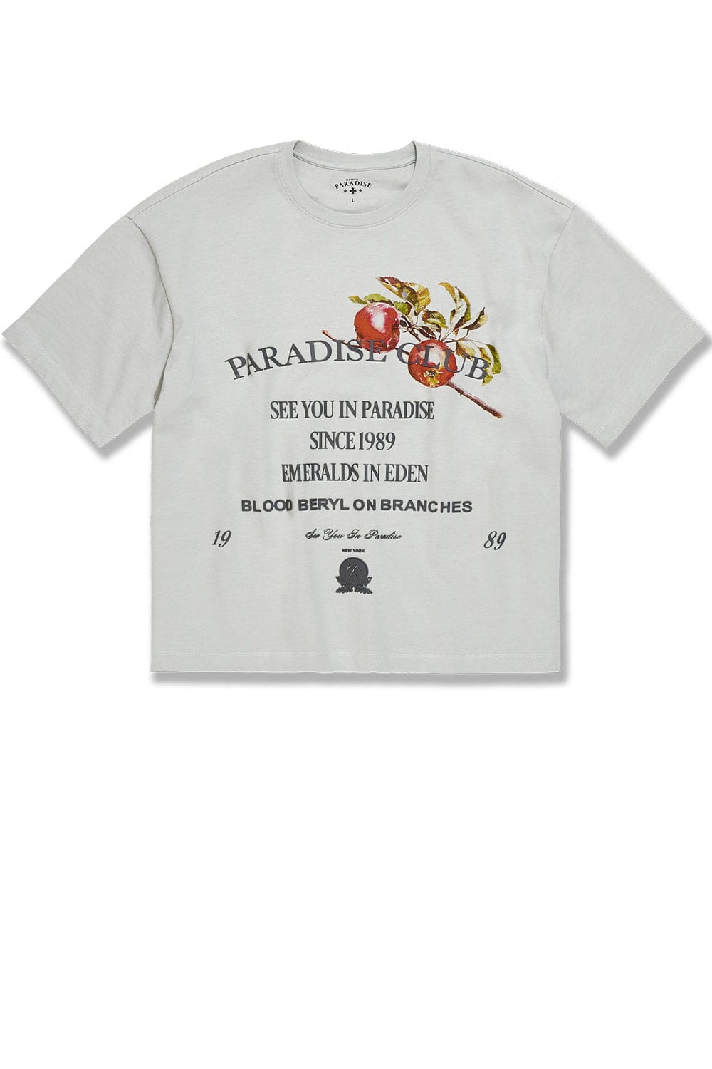 Jordan Craig Paradise Club Cropped Boxy T-Shirt Light Grey / S