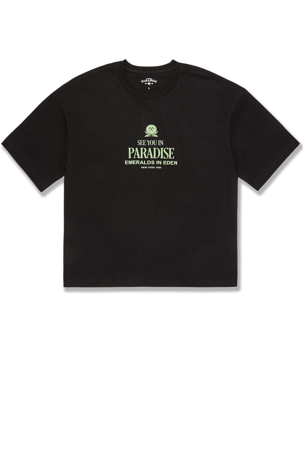 Jordan Craig Emeralds in Eden Cropped Boxy T-Shirt Black / S